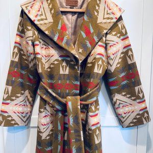 Pendleton Jill Rappaport wool wrap coat cloak southwest Aztec Navajo